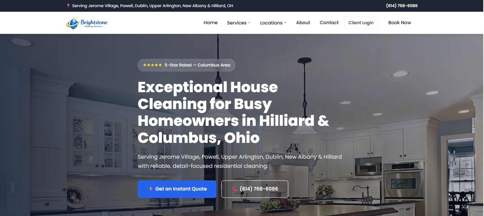 Brightstone Cleaning Services website — house cleaning in Hilliard, Ohio | Grow With Brady